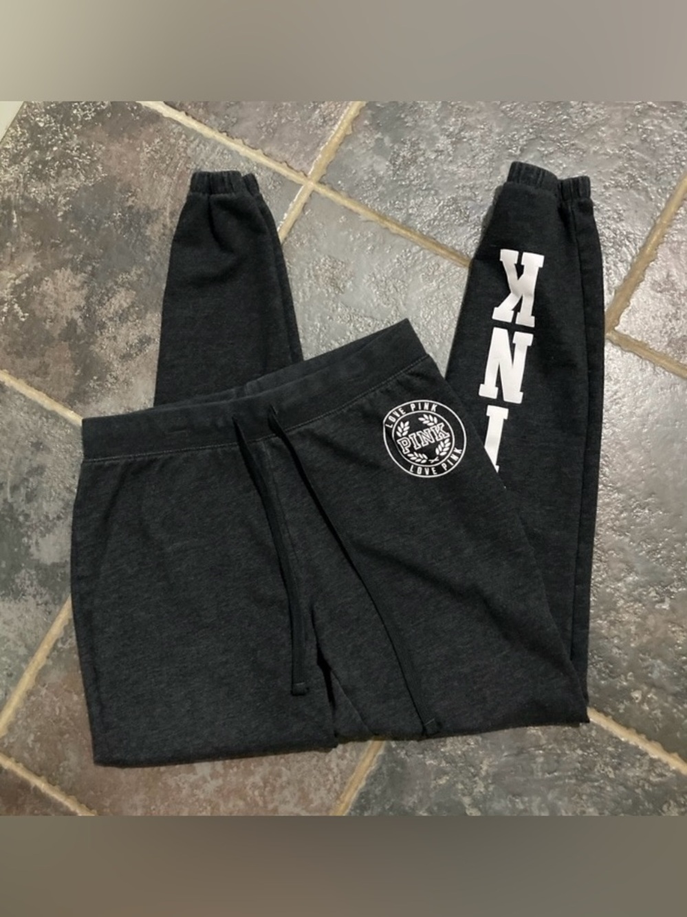 Victoria's Secret PINK Dark Grey Athletic Sweatpants Joggers Women’s Size XS